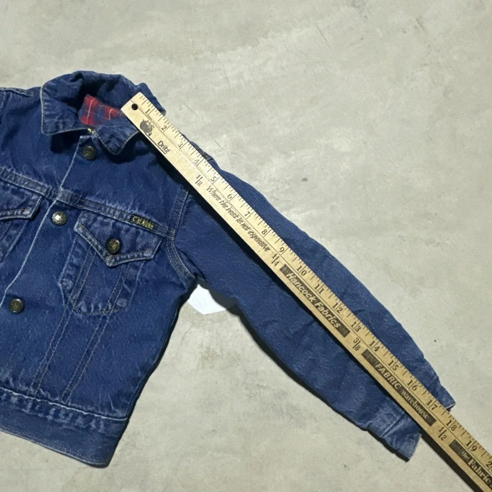 Vintage OshKosh B'Gosh Denim Jacket Flannel Lined Kids Size 5T Retro Made In USA